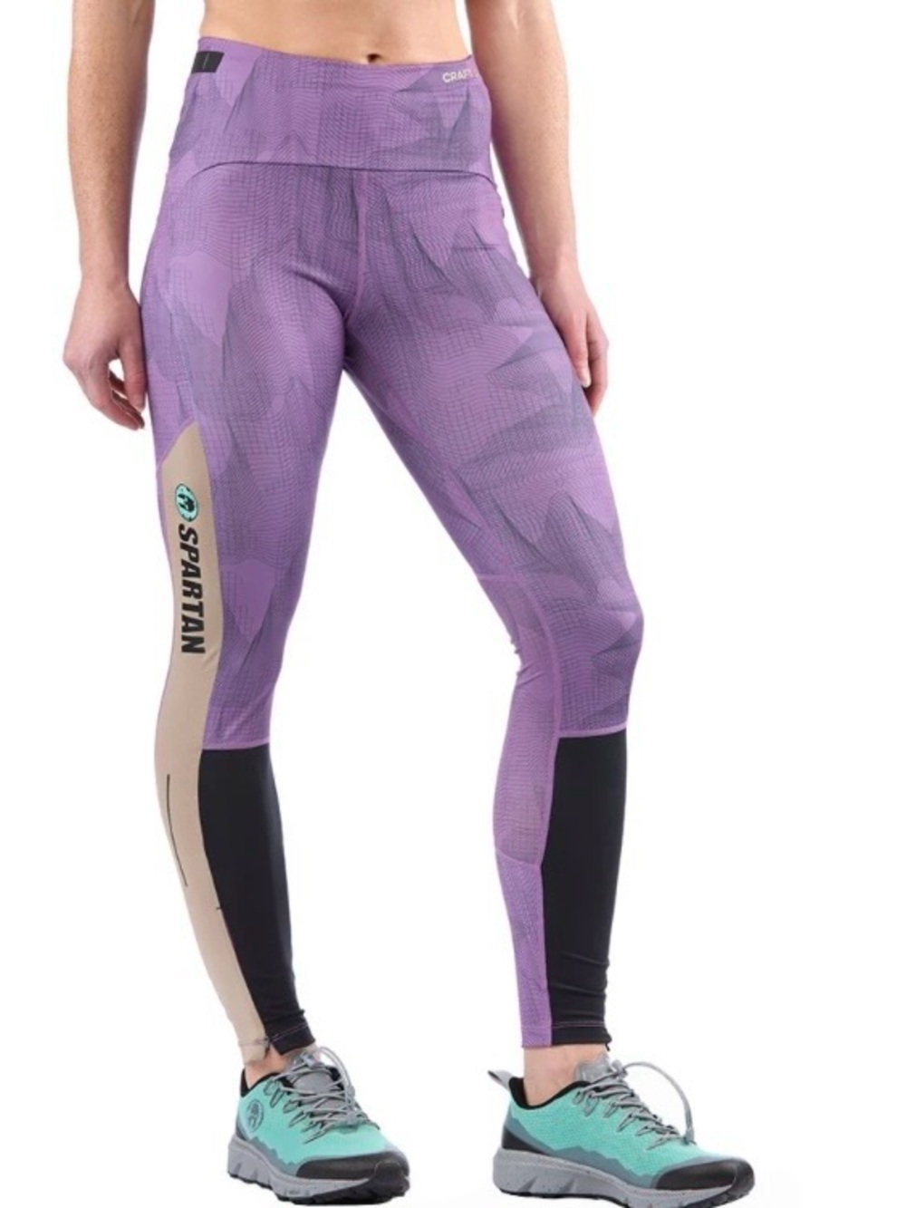 Craft Purple Colorblock Performance Leggings size M
